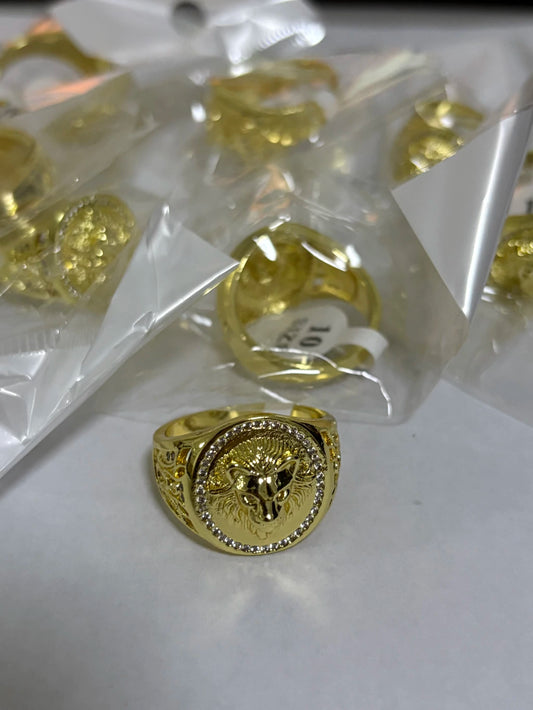 21-Anillos de acero dorado (7-13size)