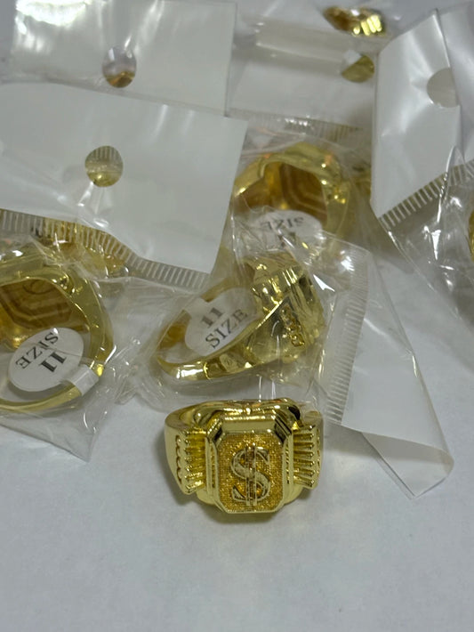 20-Anillos de acero dorado (7-13size)