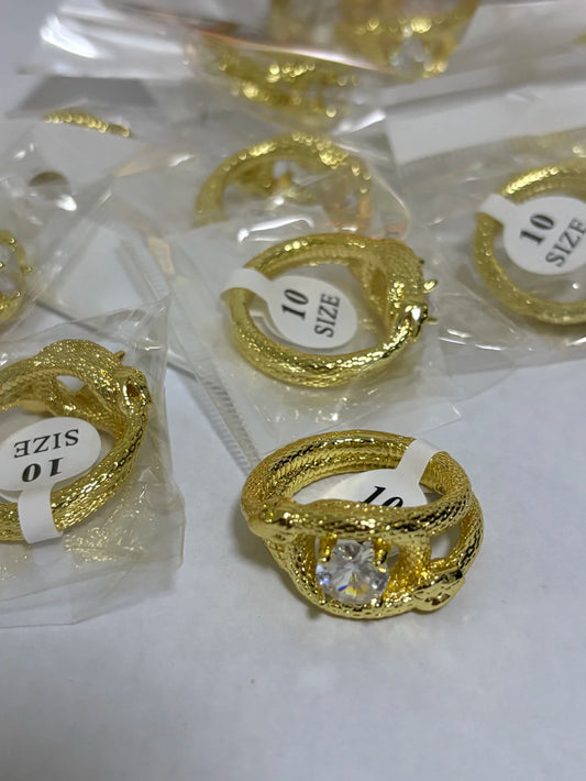 18-Anillos de acero dorado (7-13size)