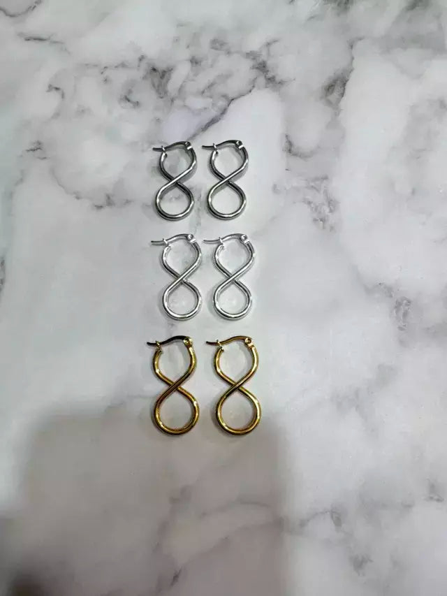 Aros acero blanco forma infinito X docena