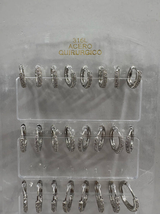 #628A aros acero plateado.