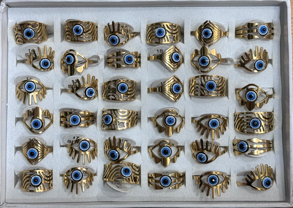 -37B Anillos por caja acero dorado