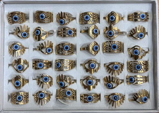-37B Anillos por caja acero dorado