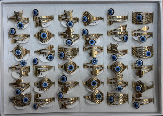 -33B Anillos por caja Acero dorado