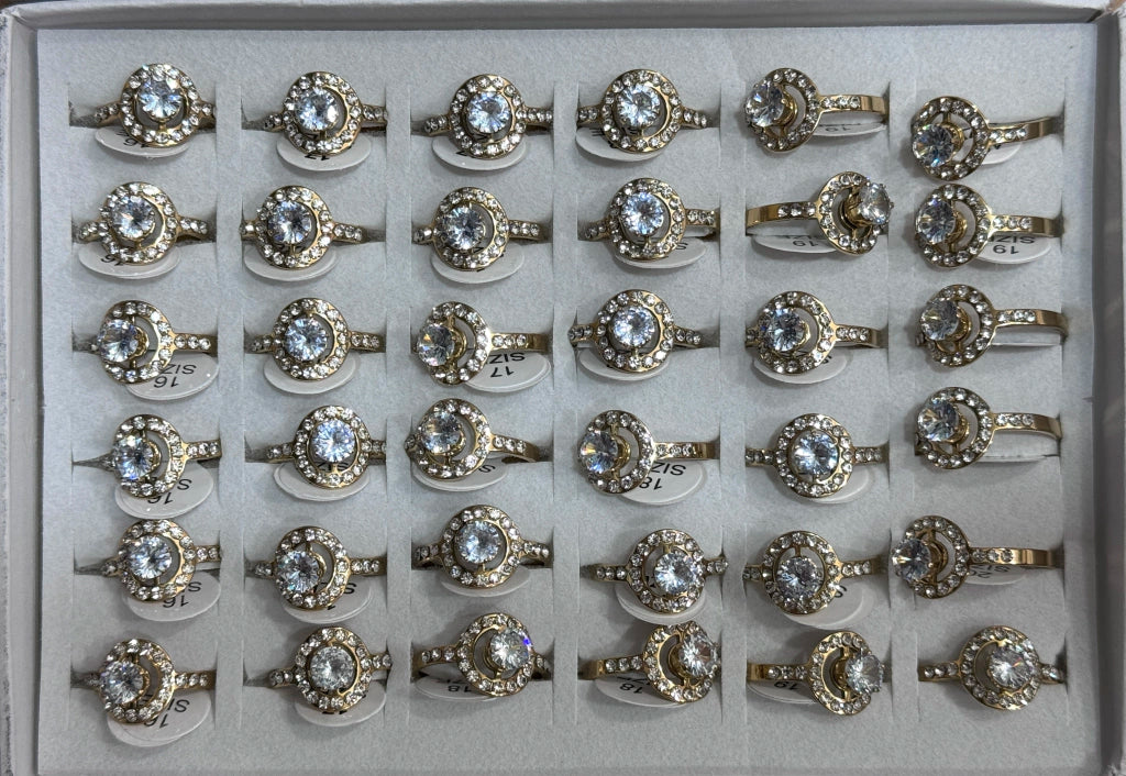 -34B Anillos por caja Acero dorado