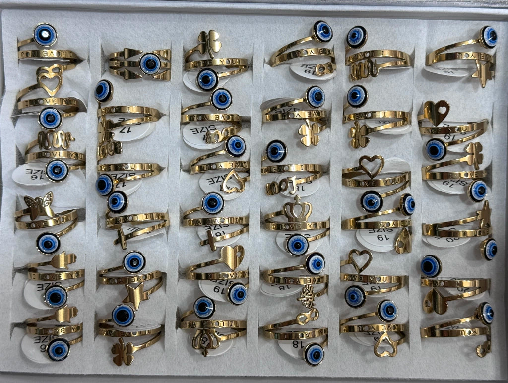 -36B Anillos por caja Acero dorado