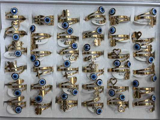 -36B Anillos por caja Acero dorado