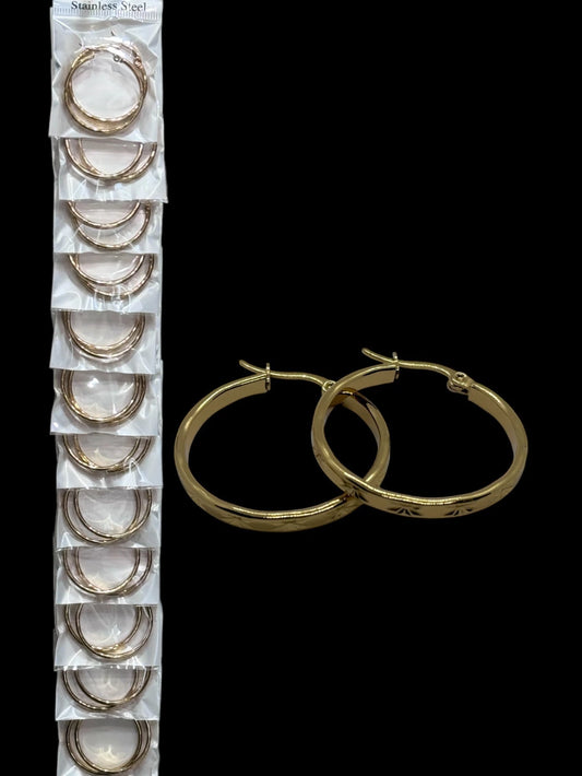 95B-1 Argollas de acero dorado por docena 30mm