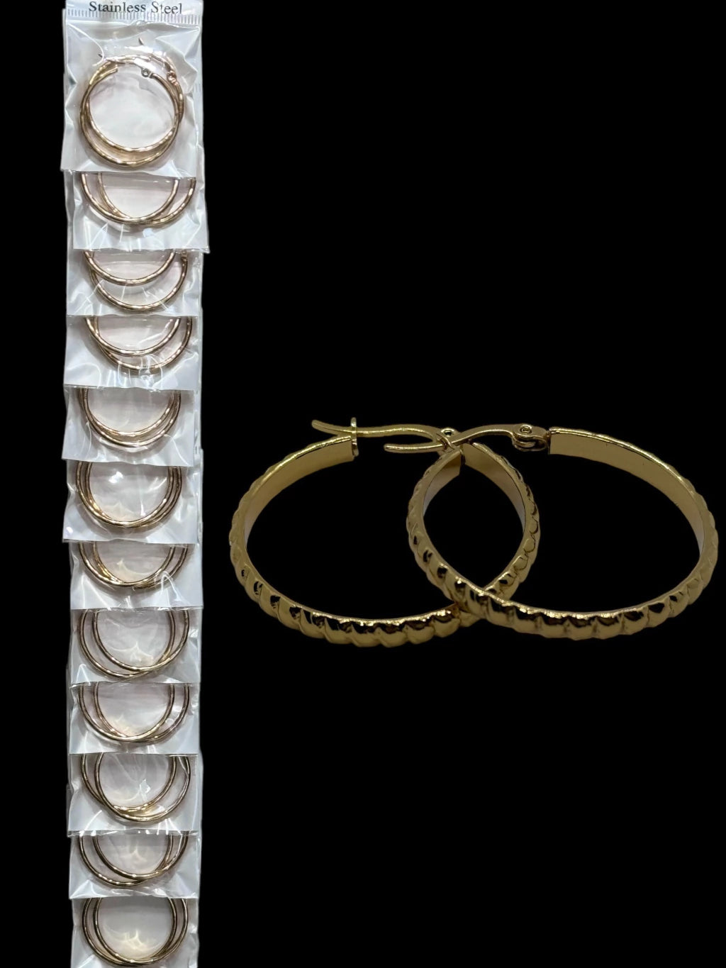 95B-2 Argollas de acero dorado por docena 30mm