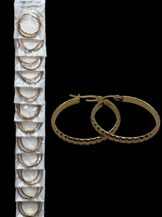 95B-2 Argollas de acero dorado por docena 30mm