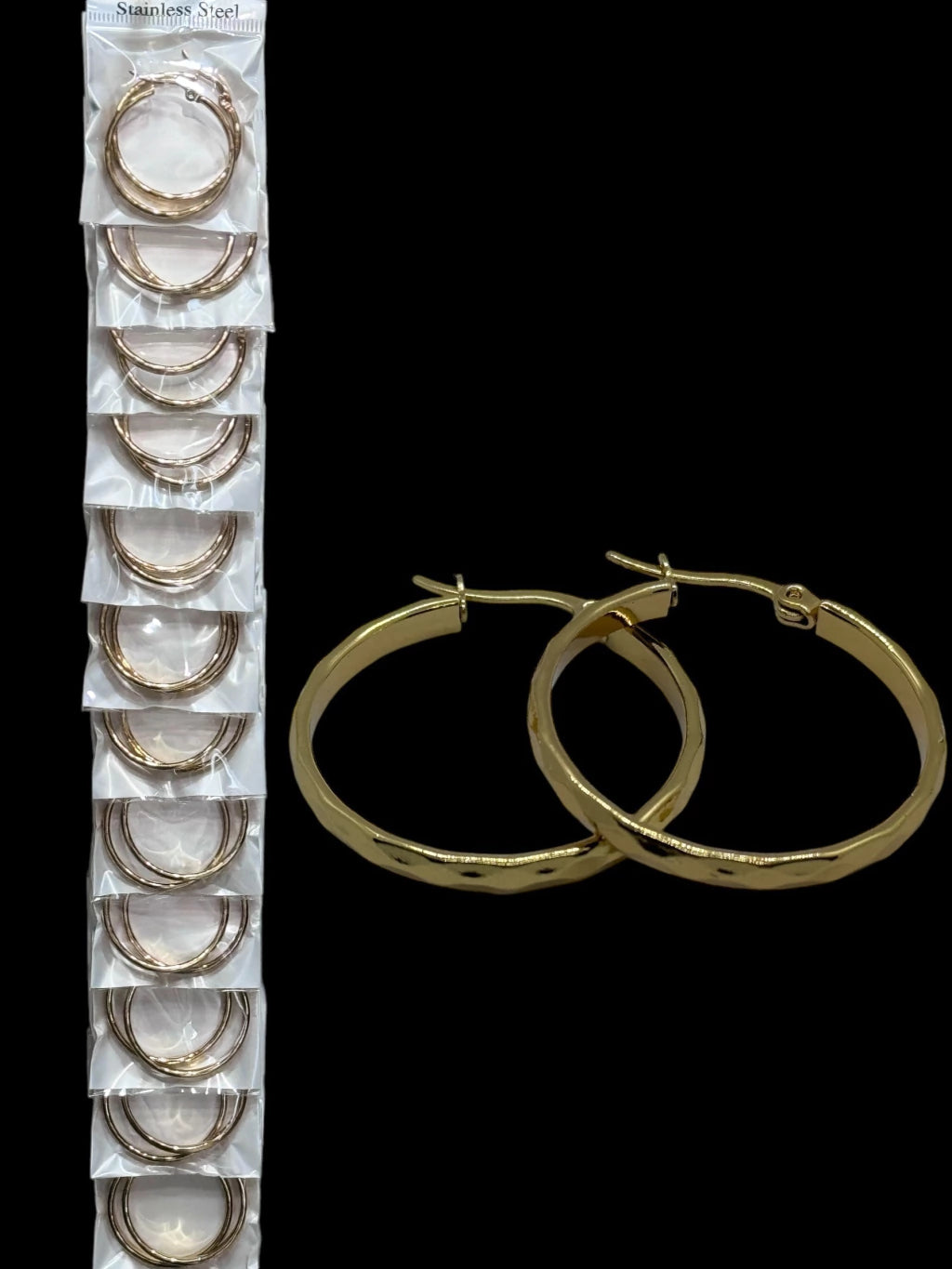 95B-3 Argollas de acero dorado por docena 30mm
