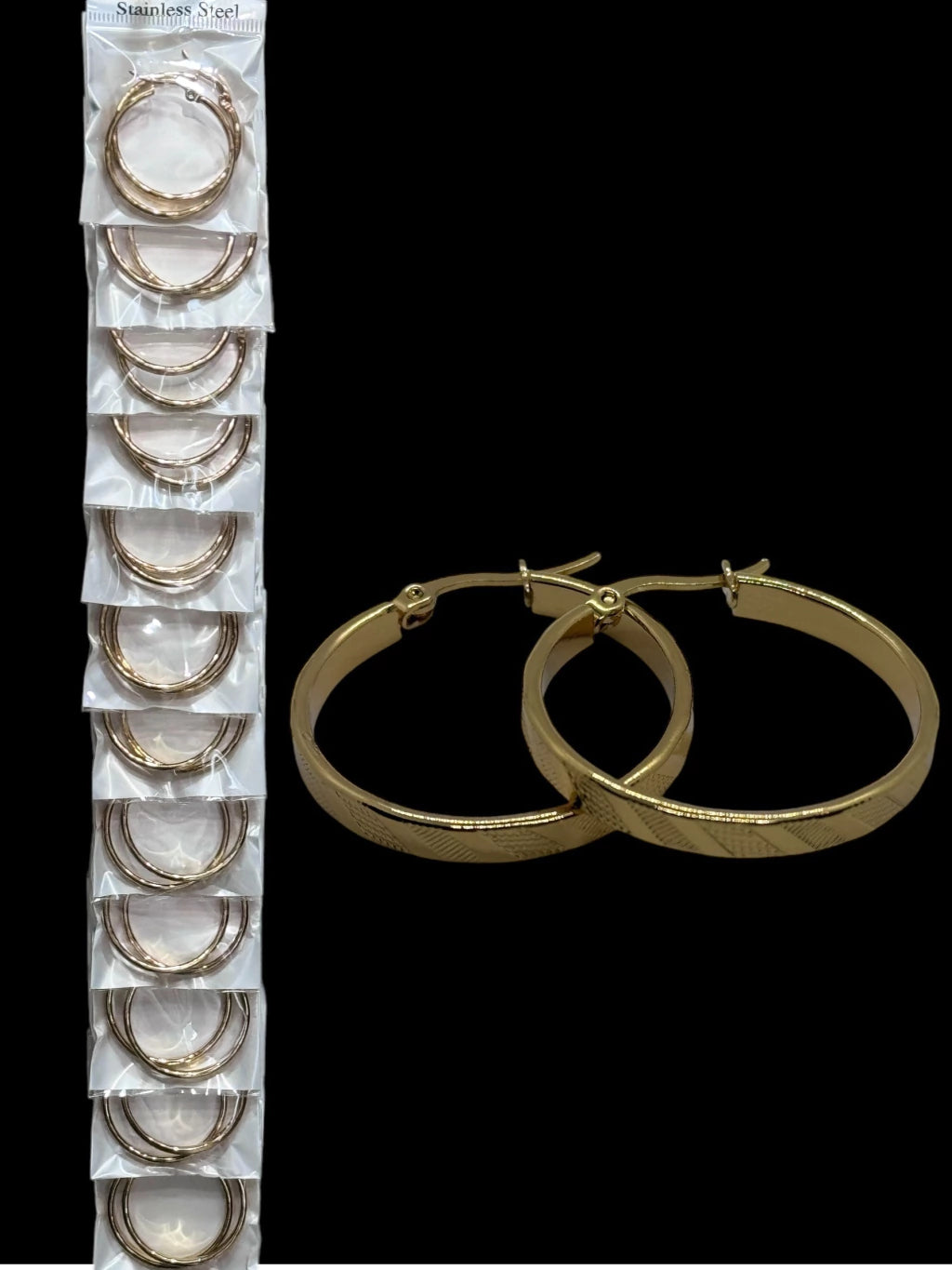 95B-4 Argollas de acero dorado por docena 30mm