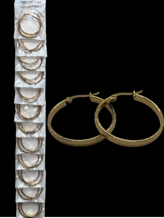 95B-5 Argollas de acero dorado por docena 30mm