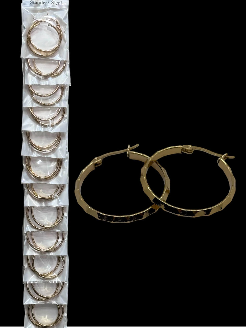 95B-6 Argollas de acero dorado por docena 30mm