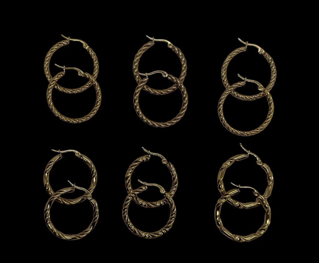 -90B Argollas 6 modelos surtidos por docena 30mm