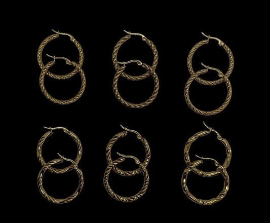 -90B Argollas 6 modelos surtidos por docena 30mm