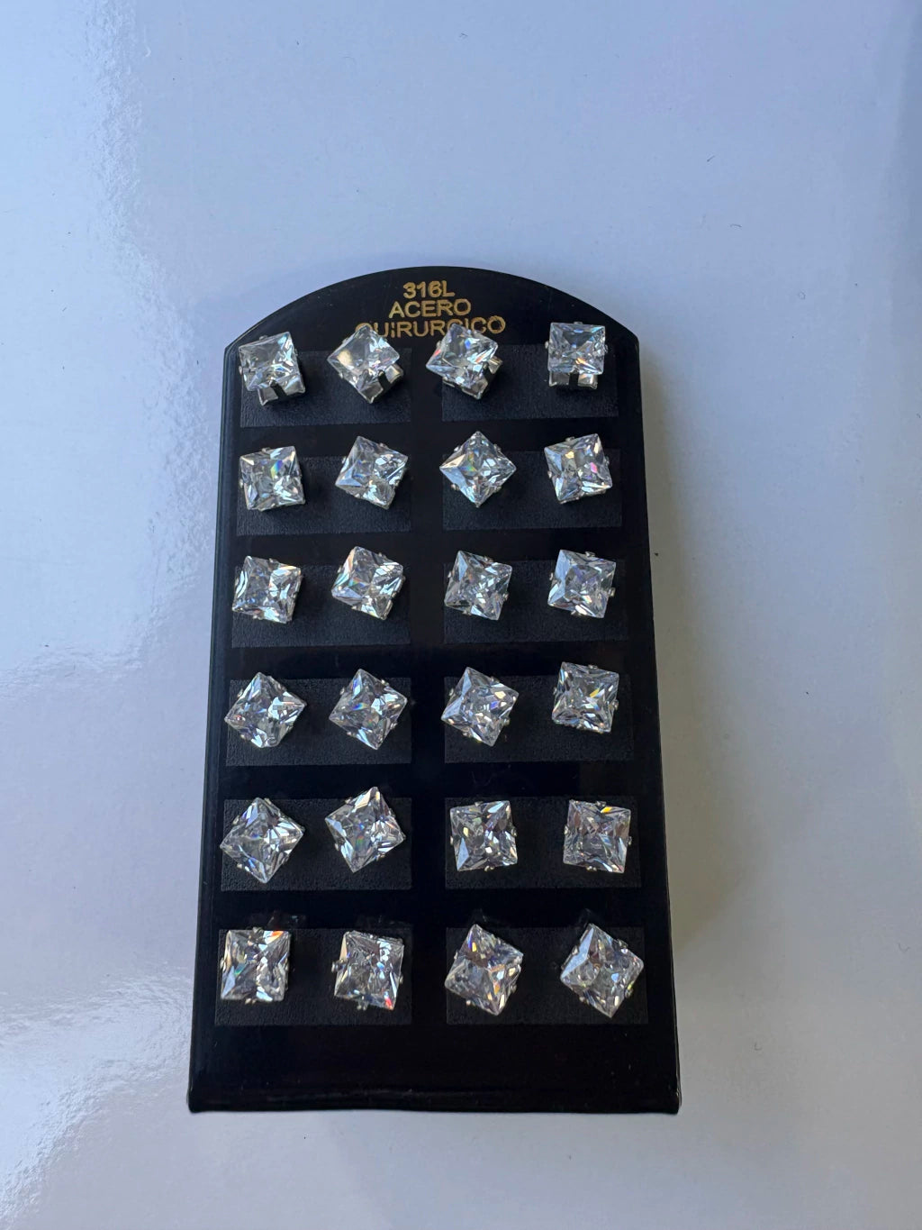 5C Aros de diamante acero plateado (6Mm)