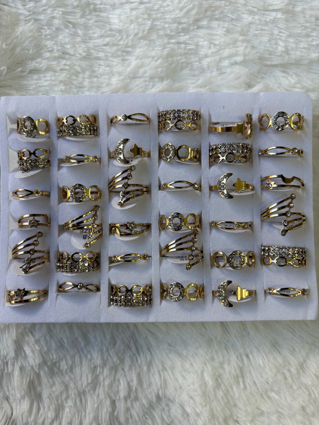 #743B anillos acero dorado