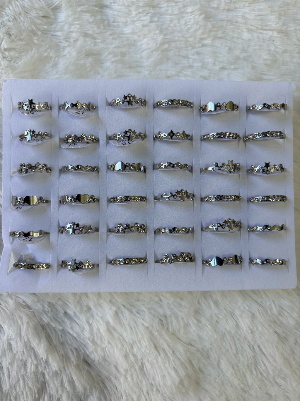 #877A anillos acero plateado