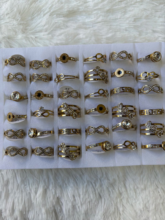 #707B anillos acero dorado