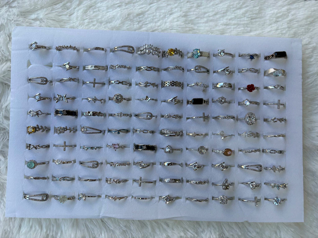Anillos plateado (100 unidades)