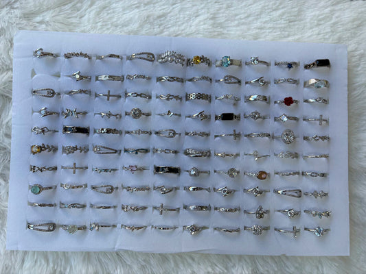 Anillos plateado (100 unidades)
