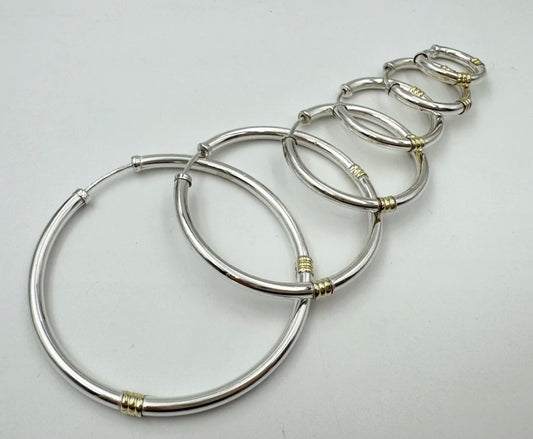 Aros Cubanos Gruesos Con Oro 65mm Diametro