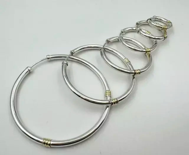 Aros Cubanos Gruesos Con Oro 71mm Diametro