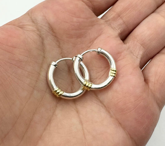 Aros Cubanos Gruesos Con Oro 18mm Diametro