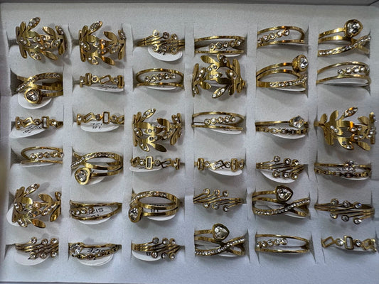 #862B anillos acero dorado