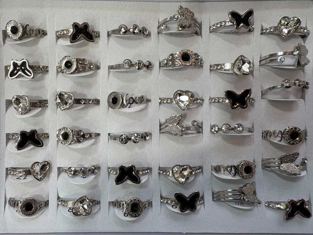 #719A anillos acero plateado x36