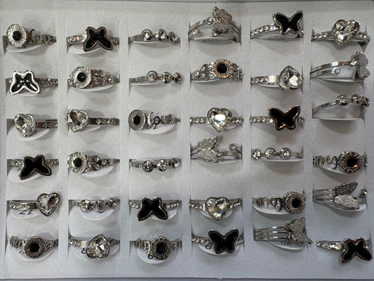 #719A anillos acero plateado x36