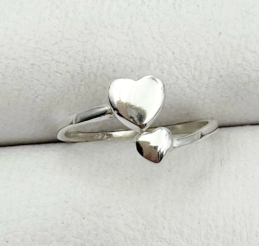 Anillo Doble Corazon Ajustable AN09
