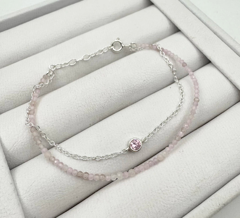 PULSERA DOBLE CADENA CON CRISTAL (2)