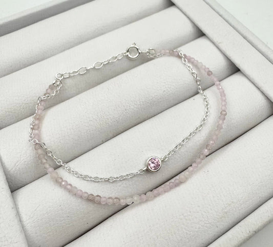 PULSERA DOBLE CADENA CON CRISTAL (2)