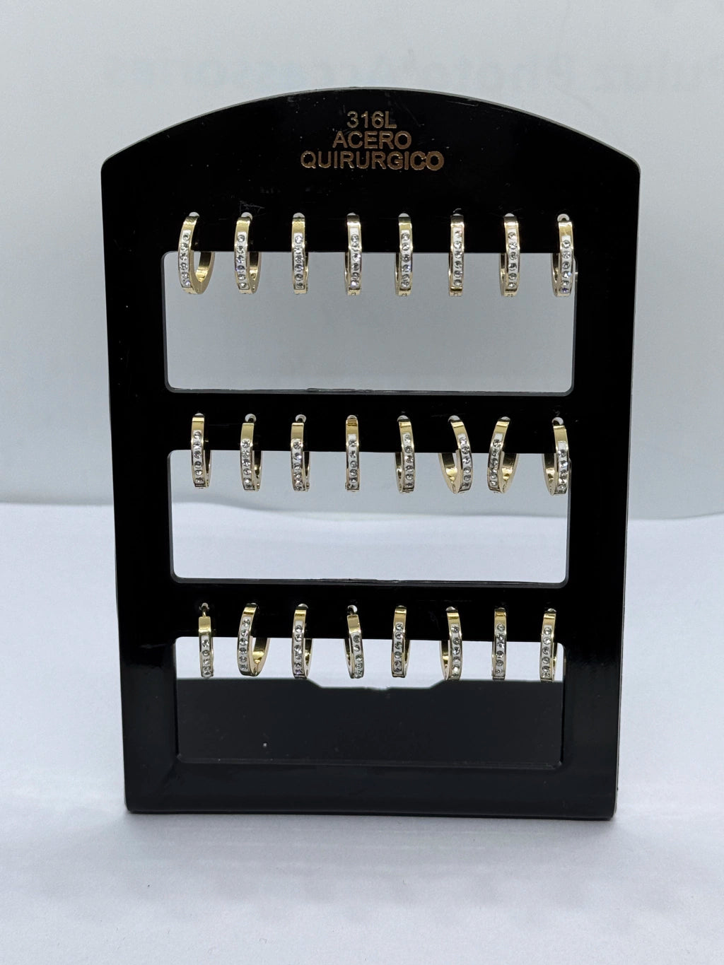 -166B argollas dorados con strass
