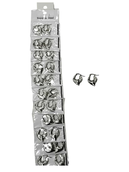 139A14 aros de acero plateado -