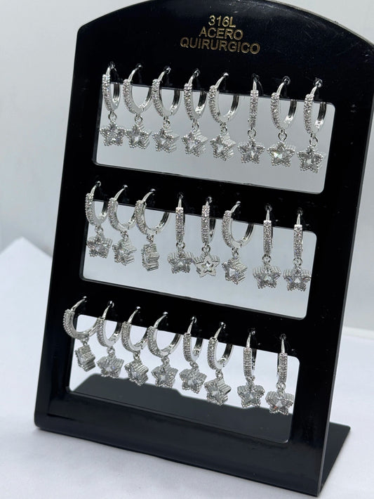 -121A Aros por pack acero plateado X12