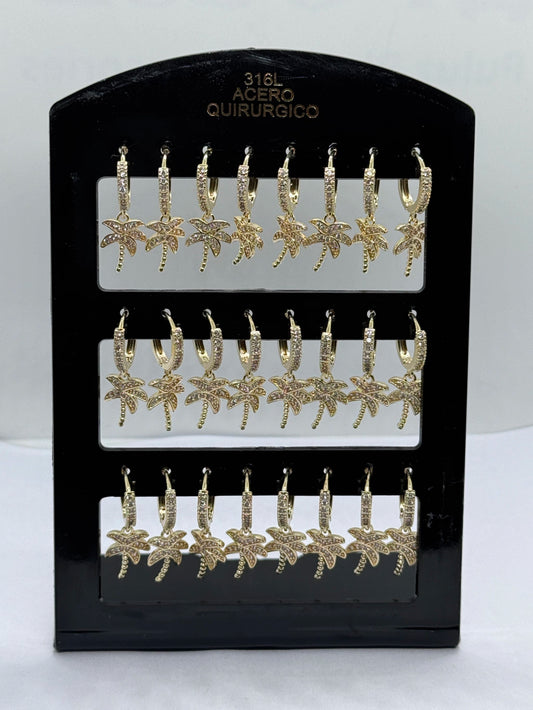 -132B Aros por pack acero dorado X12