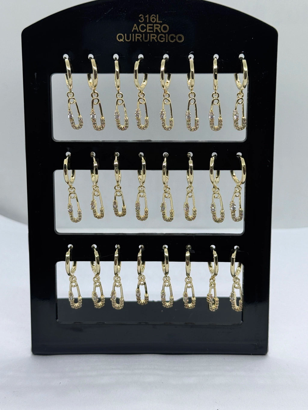 -128B Aros por pack acero dorado X12