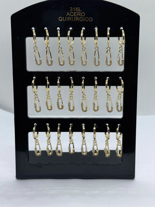 -128B Aros por pack acero dorado X12