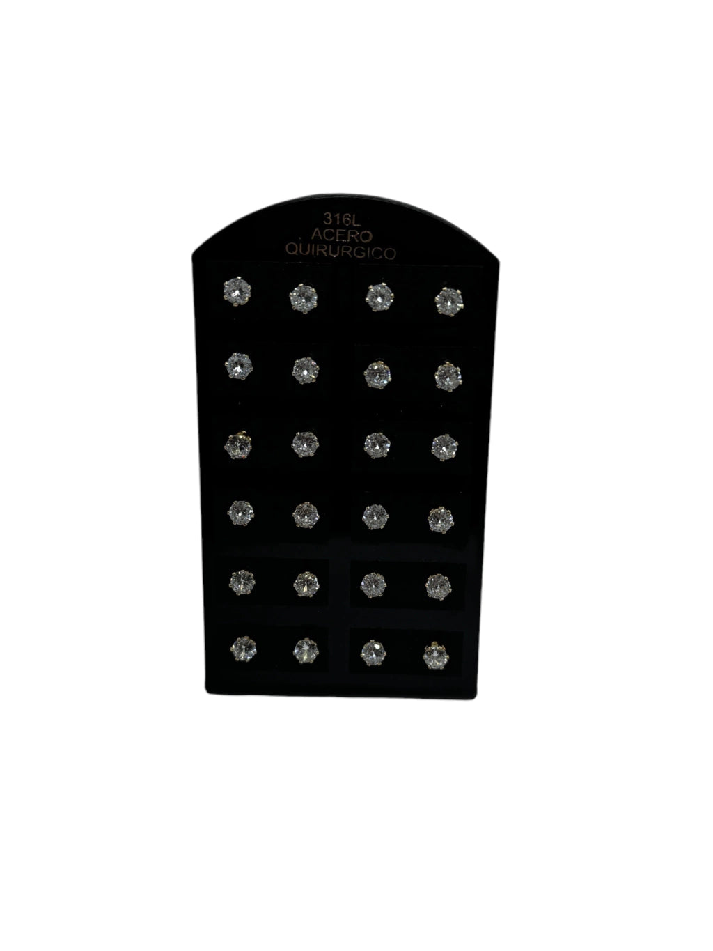 5A Aritos acero dorado forma redonda con piedras 4mm