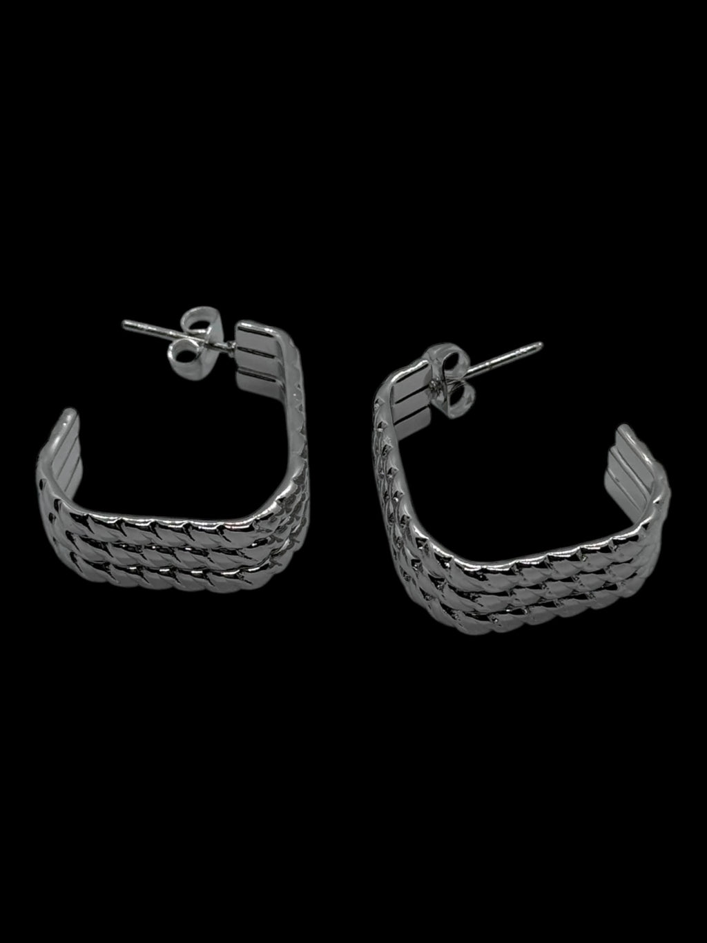 301-1 aros triples acero plateado docena