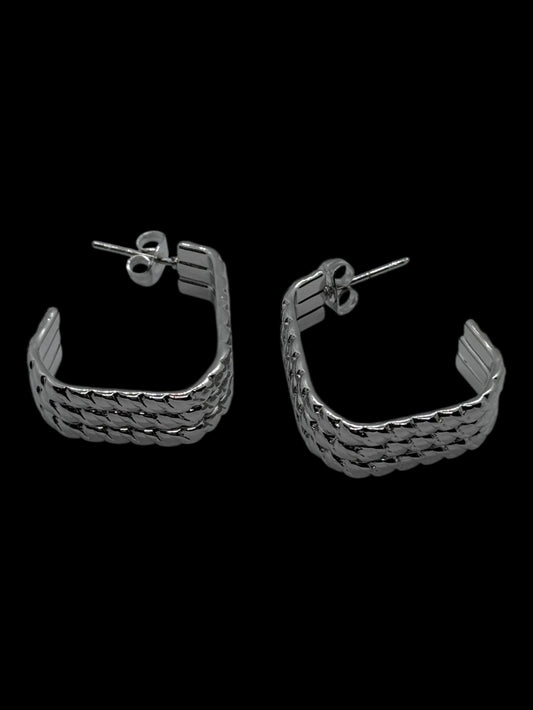 301-1 aros triples acero plateado docena