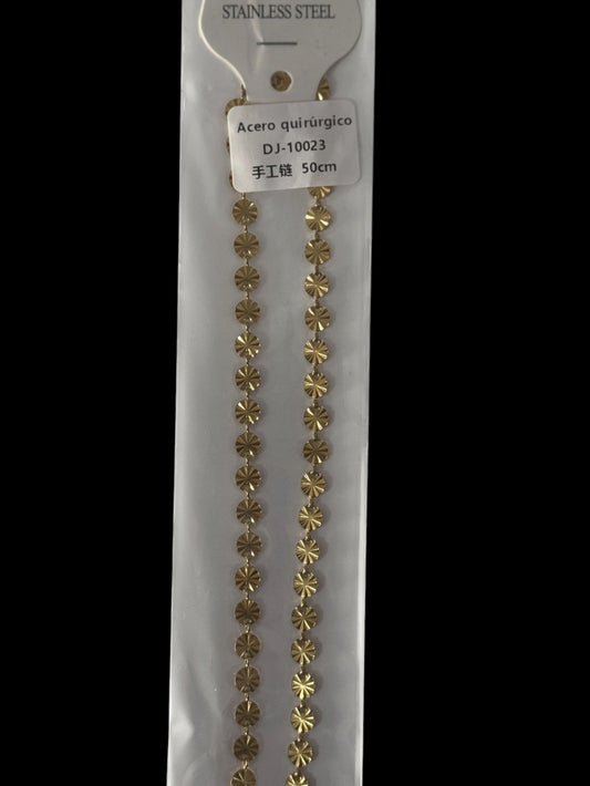 -10023 cadena acero dorado -