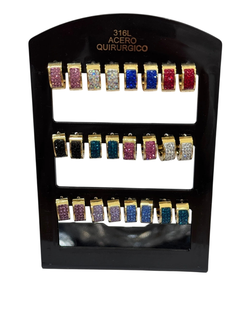 356B2 aros Cubana acero dorado x12