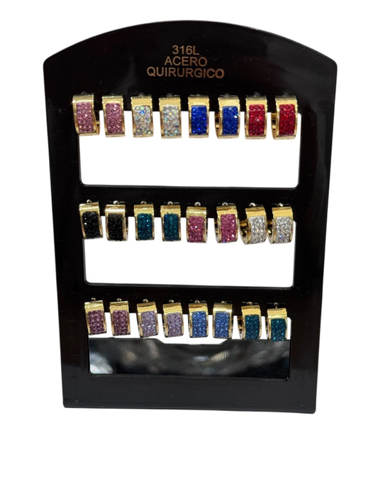 356B2 aros Cubana acero dorado x12