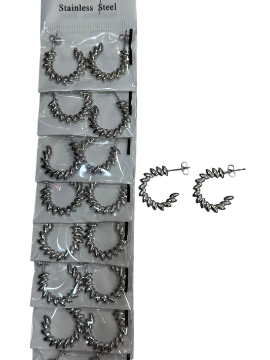 139A30 aros de acero plateado