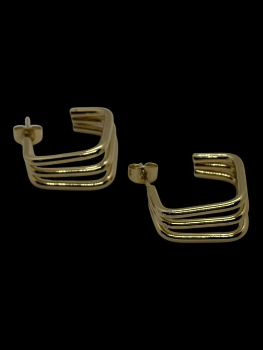 296-2 aros triples acero dorado docena