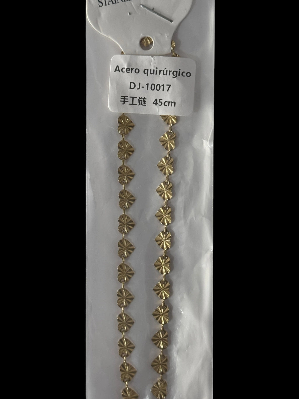 -10017 cadena acero dorado -